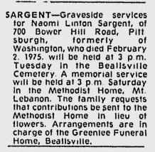 Naomi Linton Sargent obituary